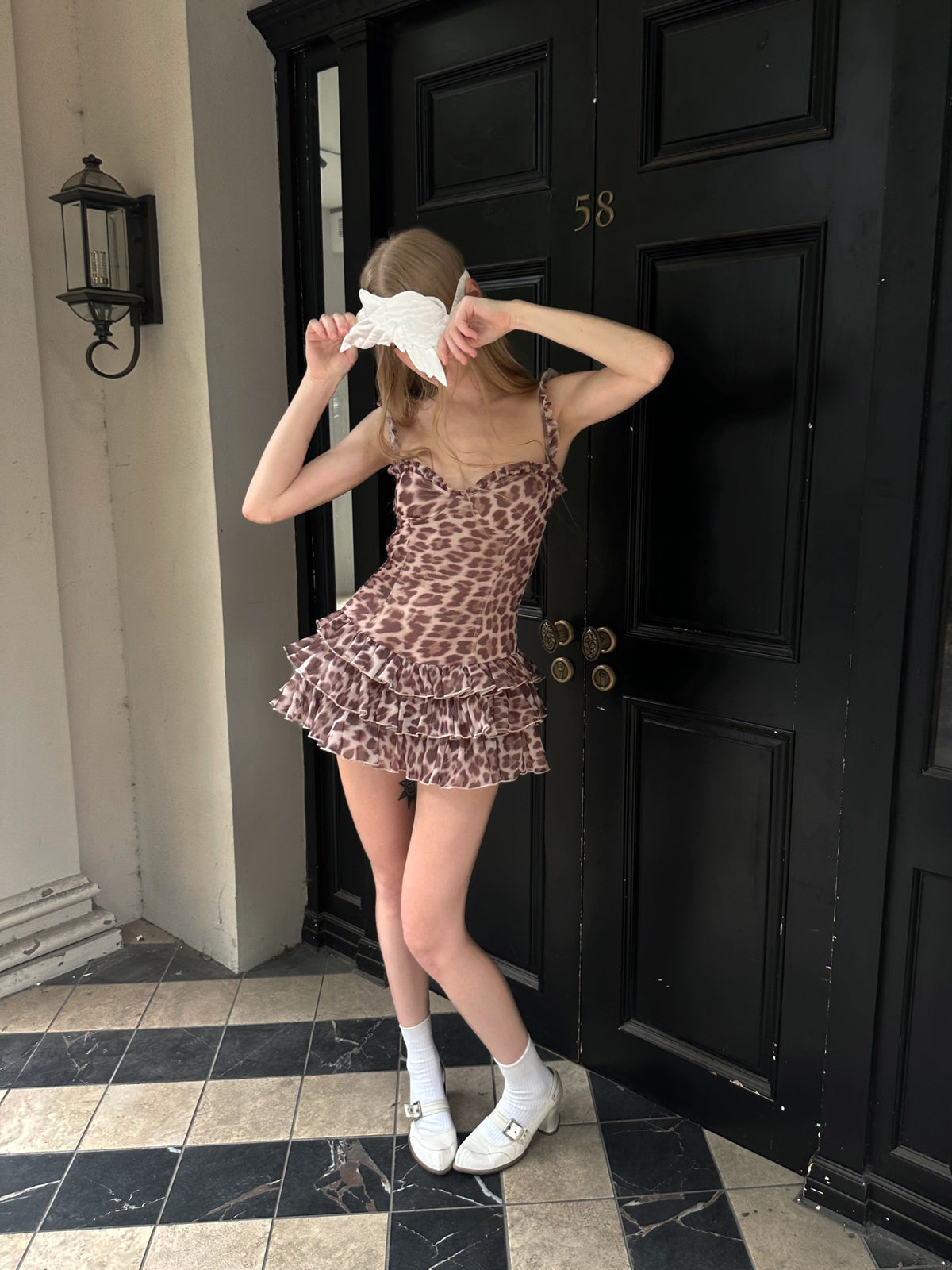 Leopard Ruffle Mini Dress