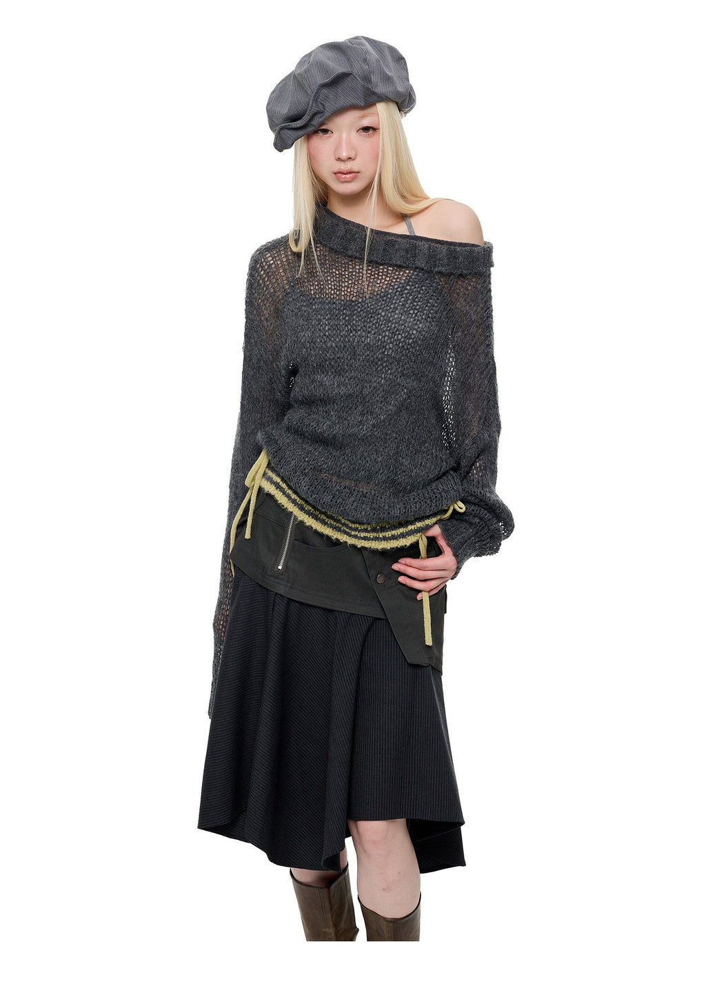 Distressed Halo Knit Top