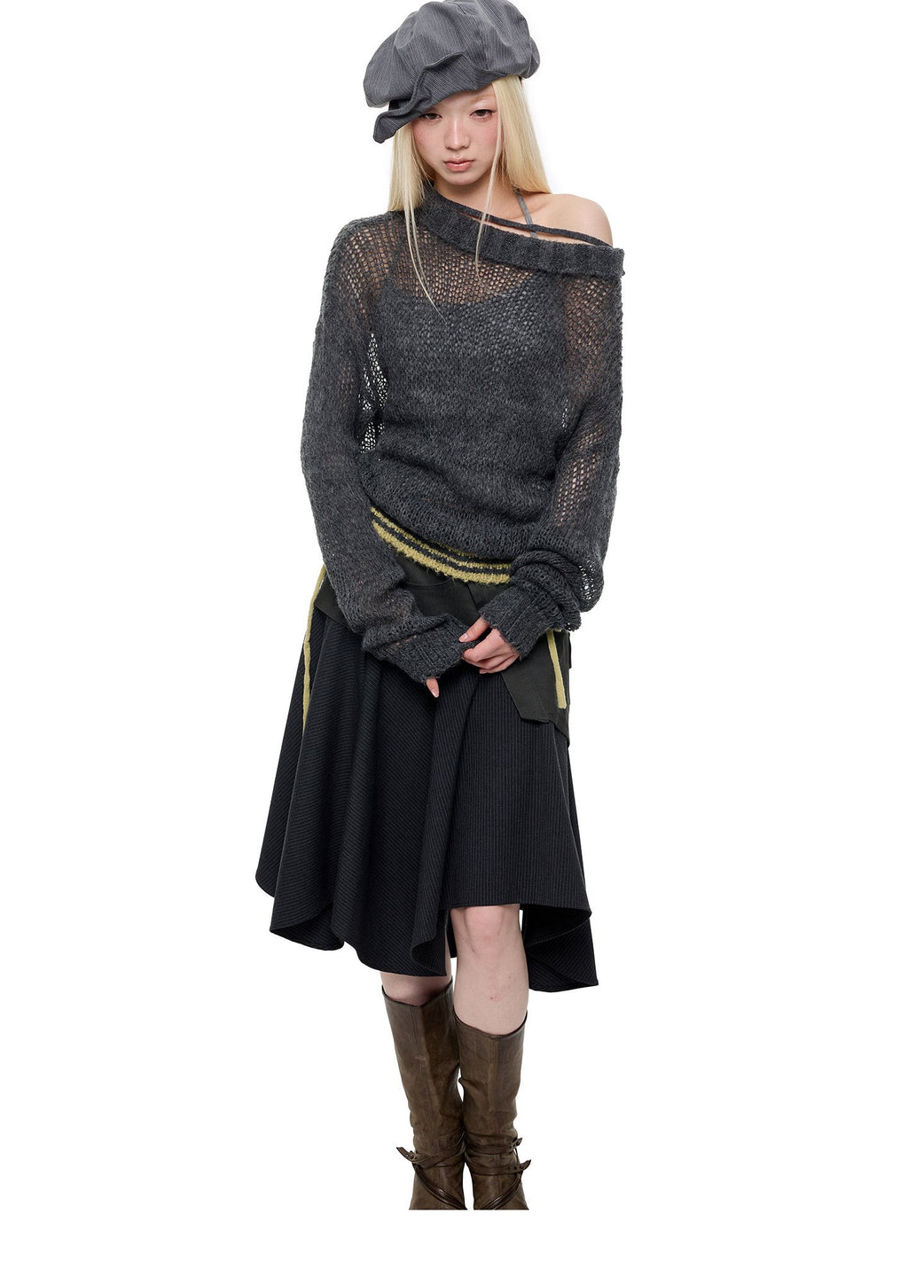 Distressed Halo Knit Top