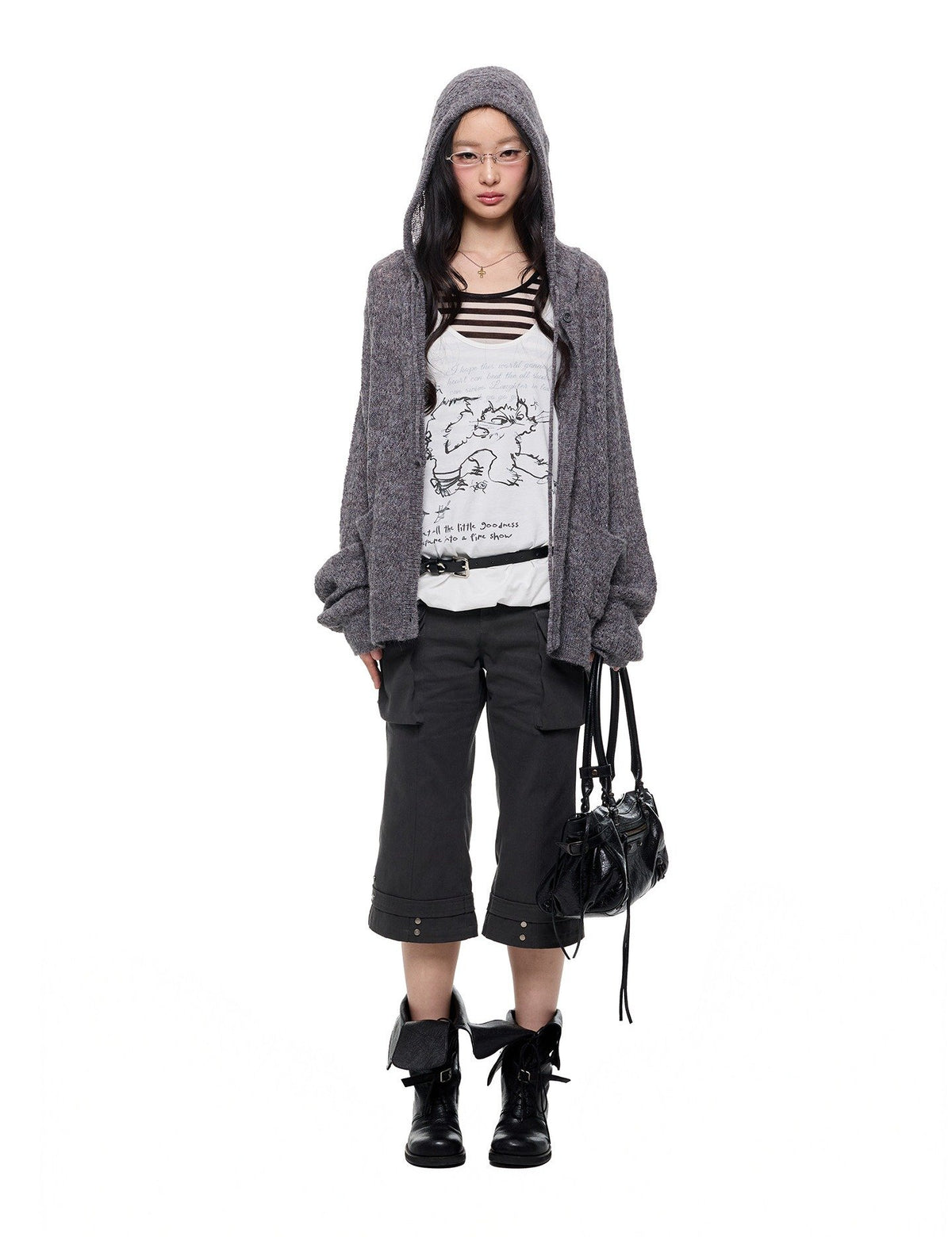 Cable Hooded Cardigan (3color)