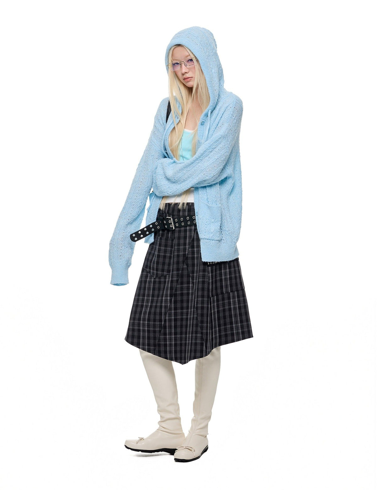 Cable Hooded Cardigan (3color)