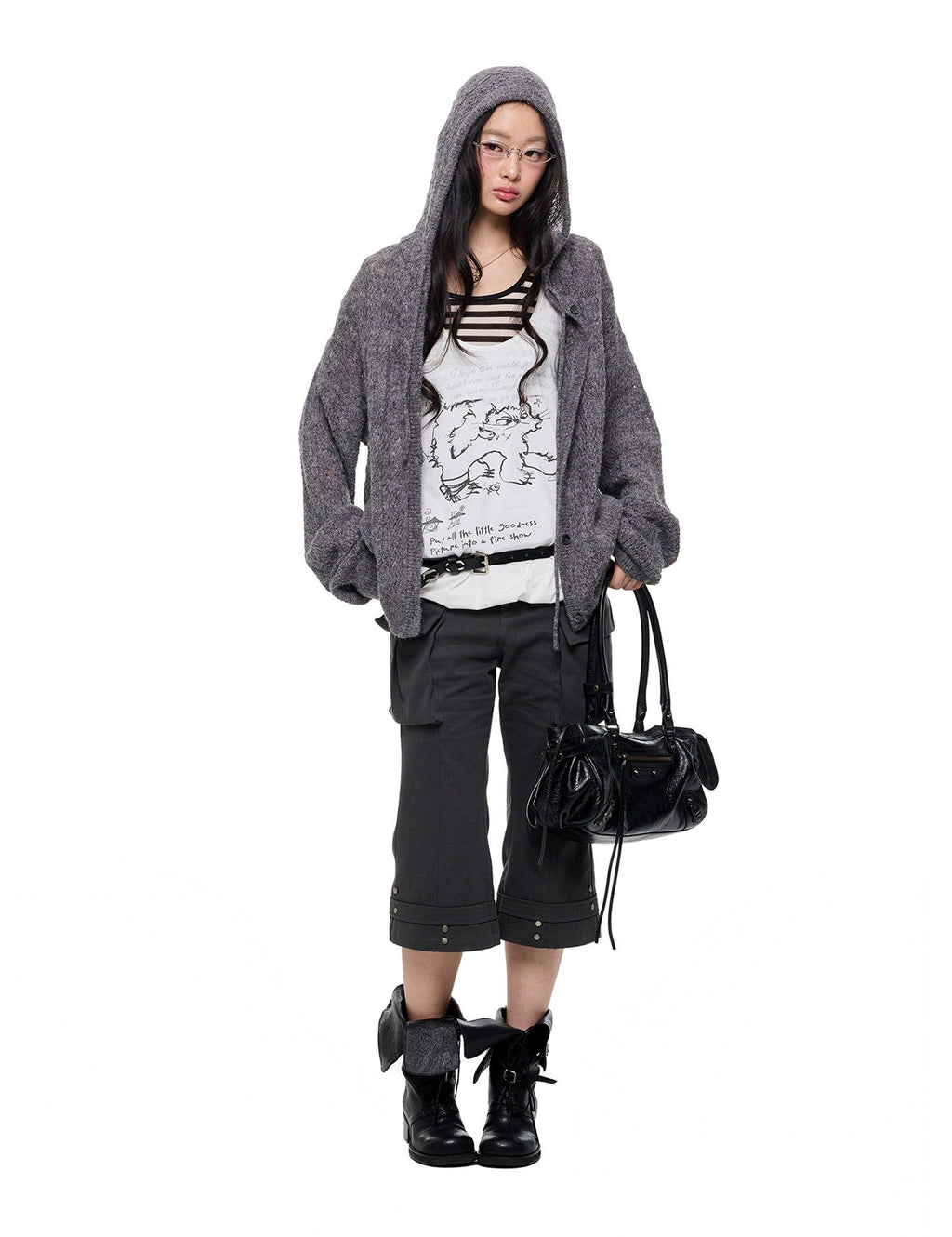 Cable Hooded Cardigan (3color)