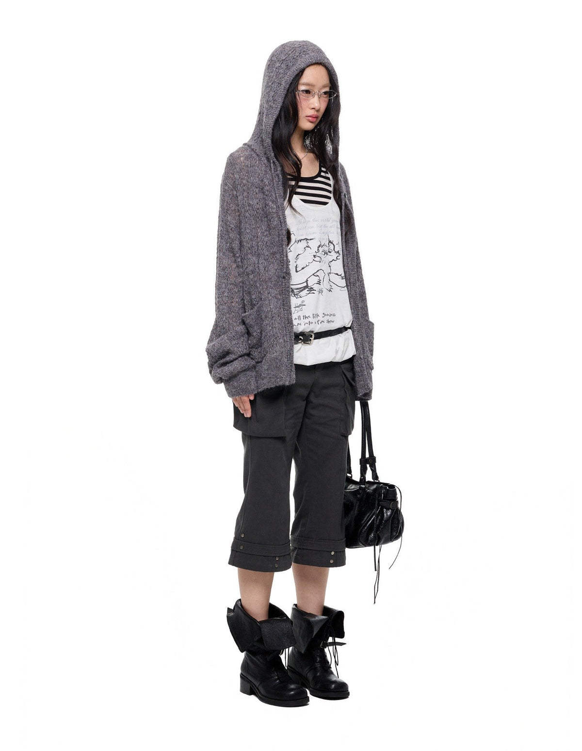 Cable Hooded Cardigan (3color)