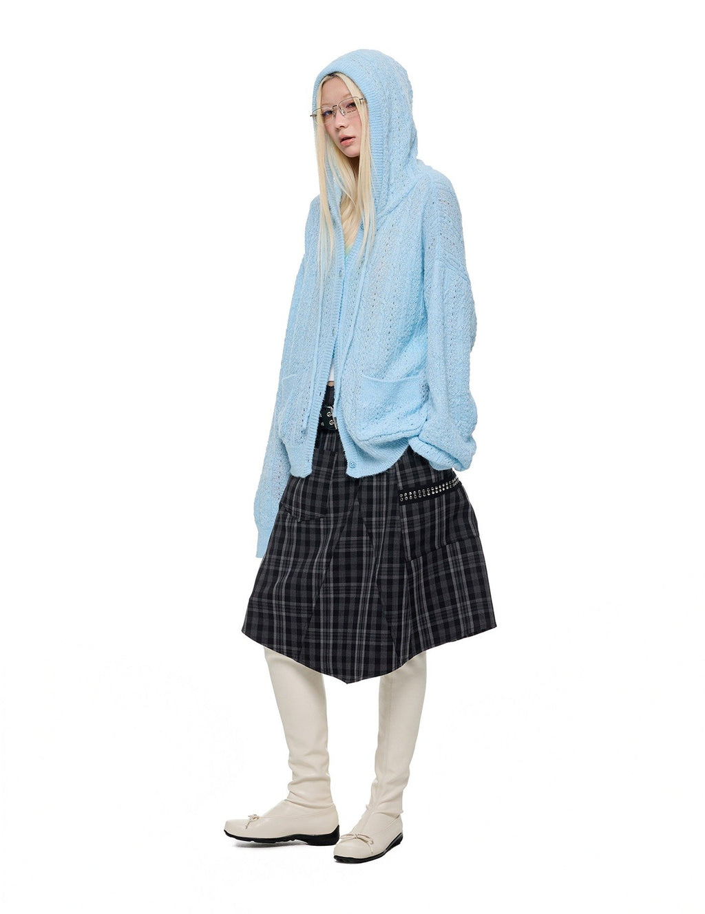 Cable Hooded Cardigan (3color)