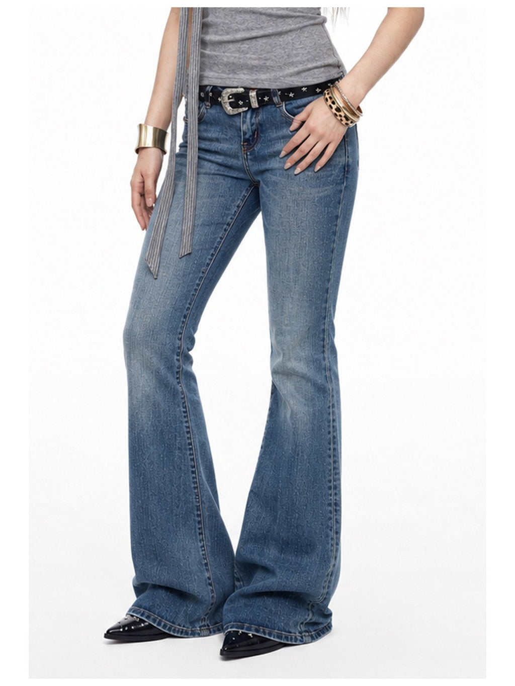 Gradient Flare Denim Pants (2color)