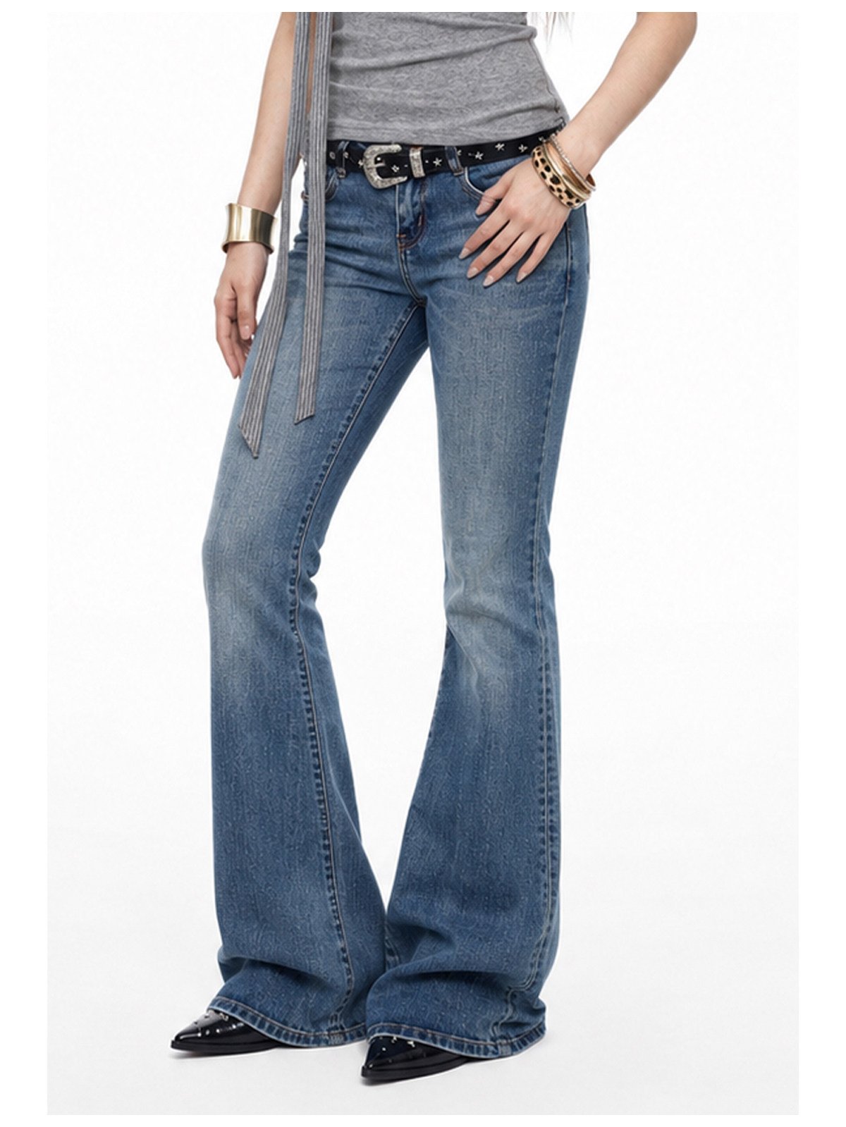Gradient Flare Denim Pants (2color)