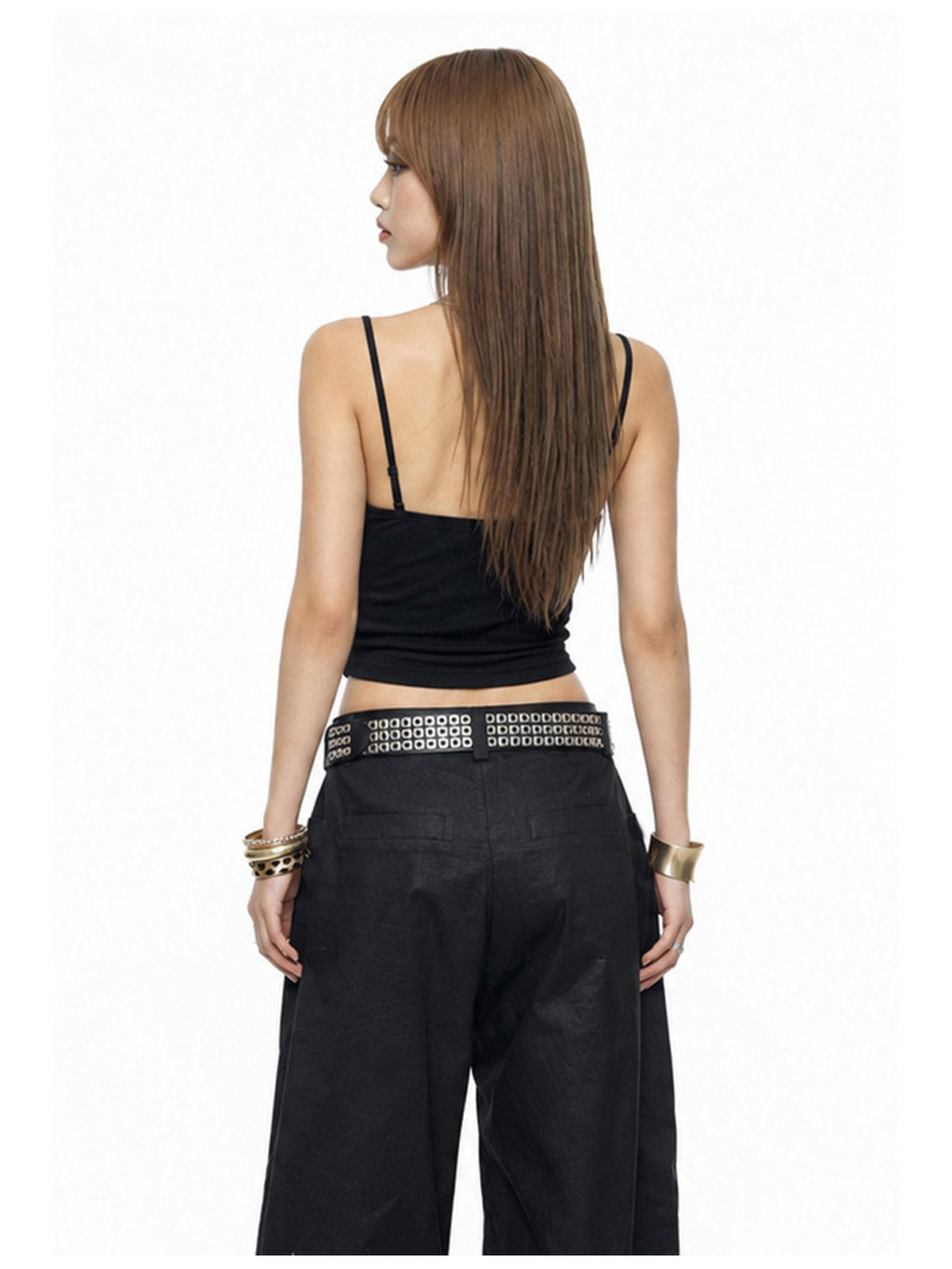 Western Buttoned Strap Top (2color)