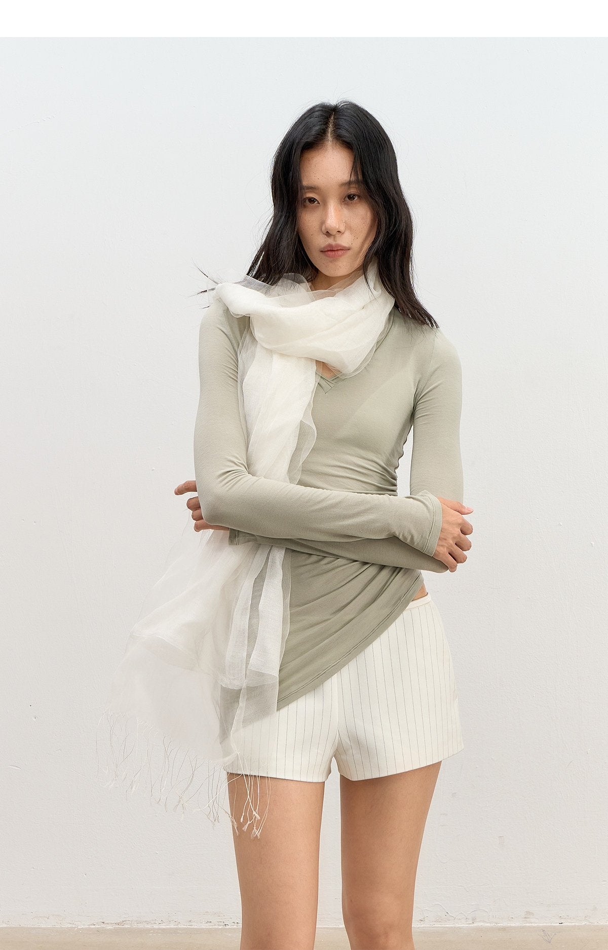 Asym Pleat Shirring Top