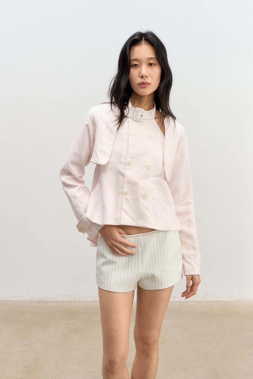 Refined Stripe Satin Shorts