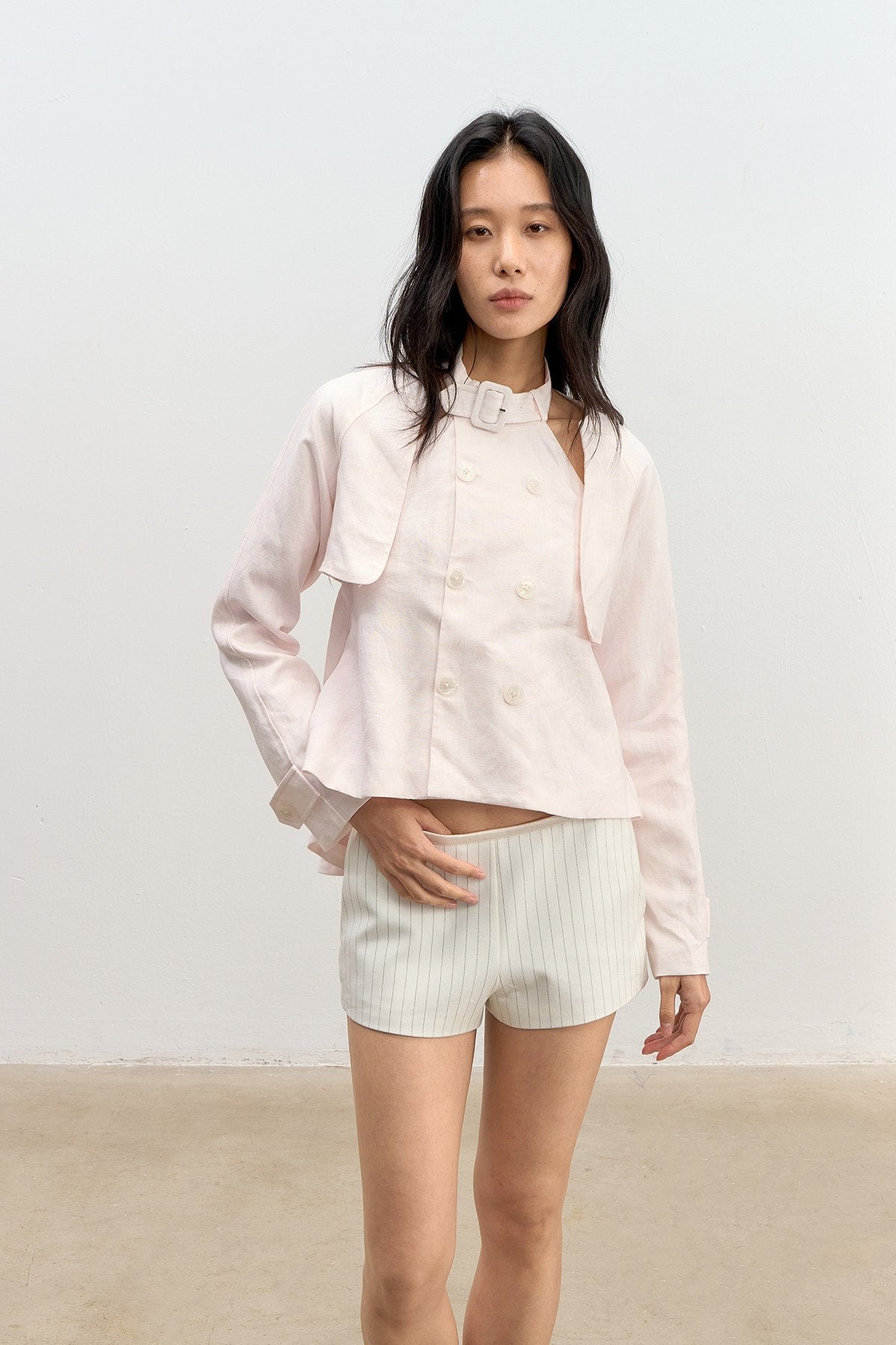 Refined Stripe Satin Shorts