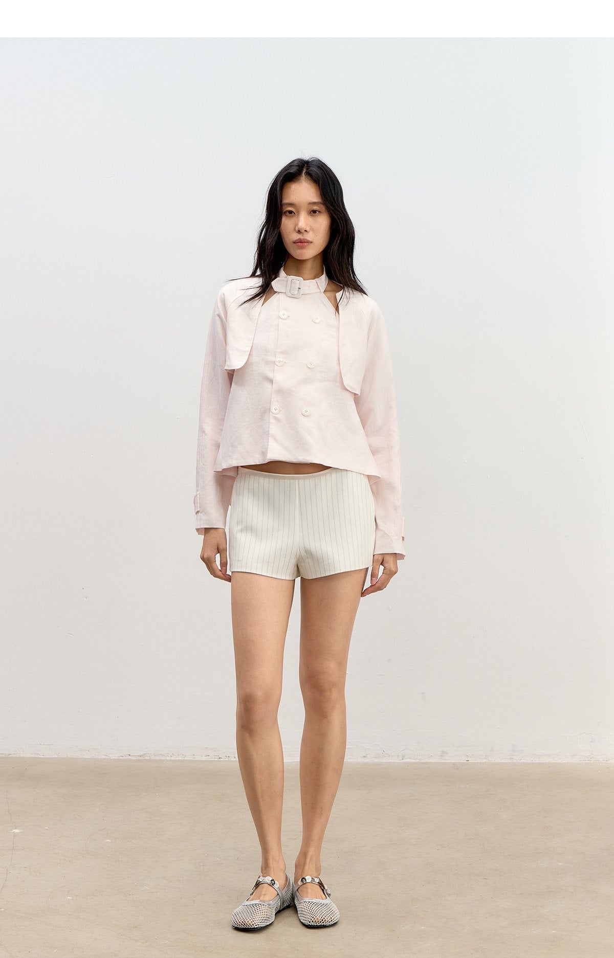Refined Stripe Satin Shorts