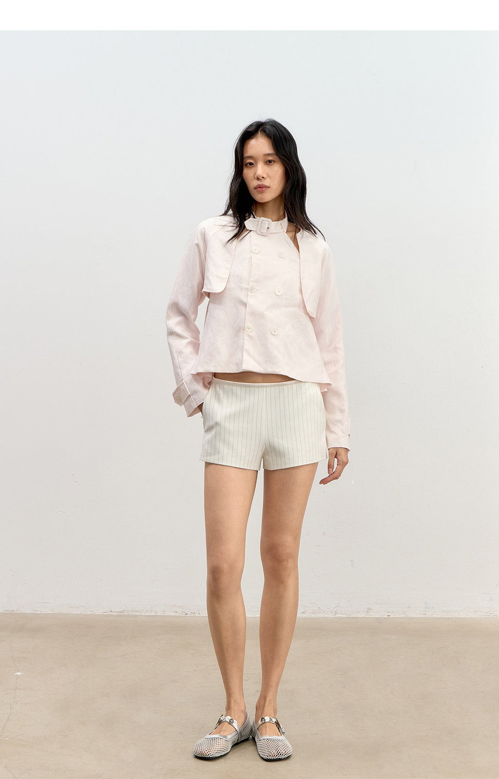 Refined Stripe Satin Shorts