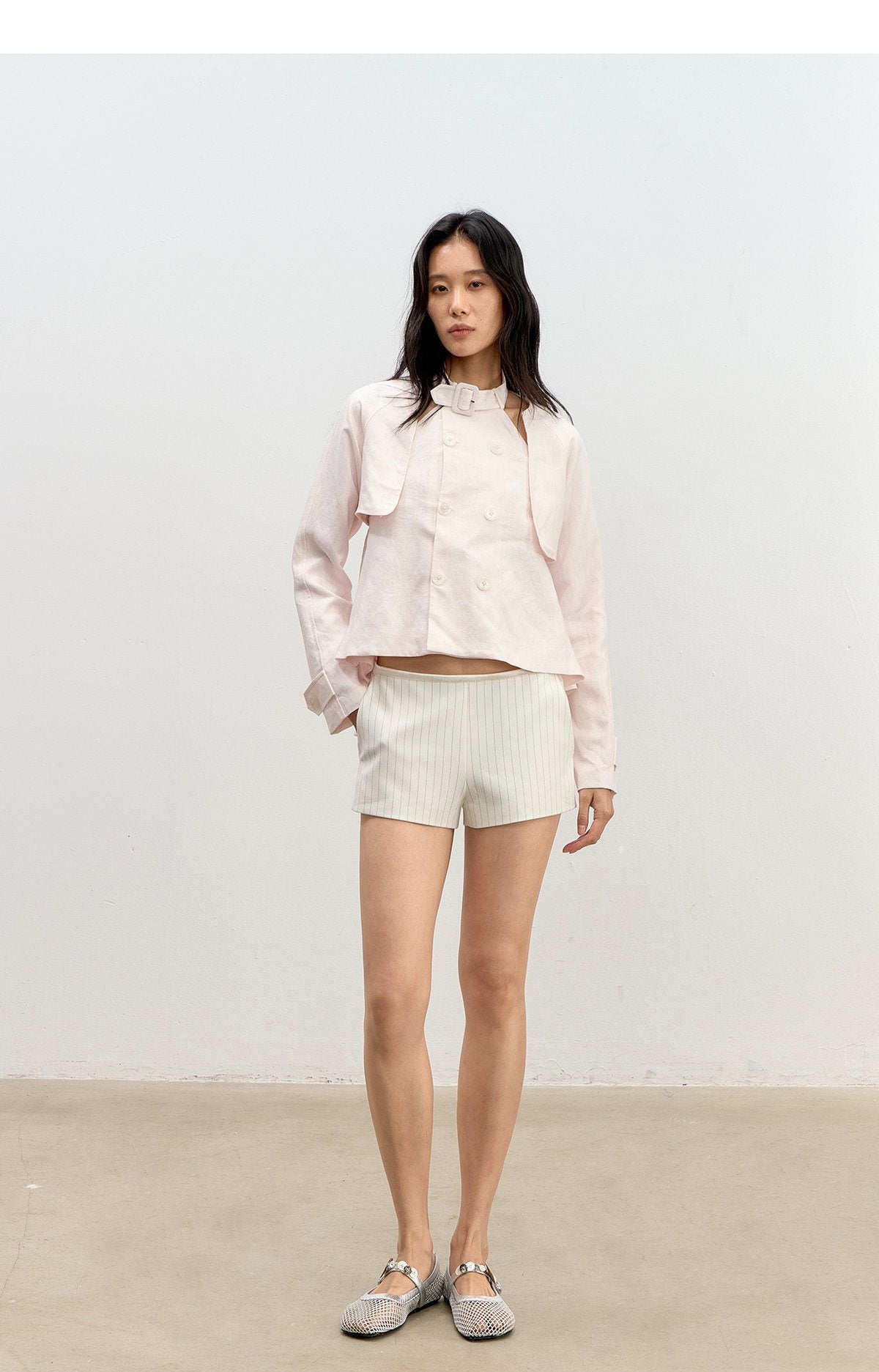 Refined Stripe Satin Shorts