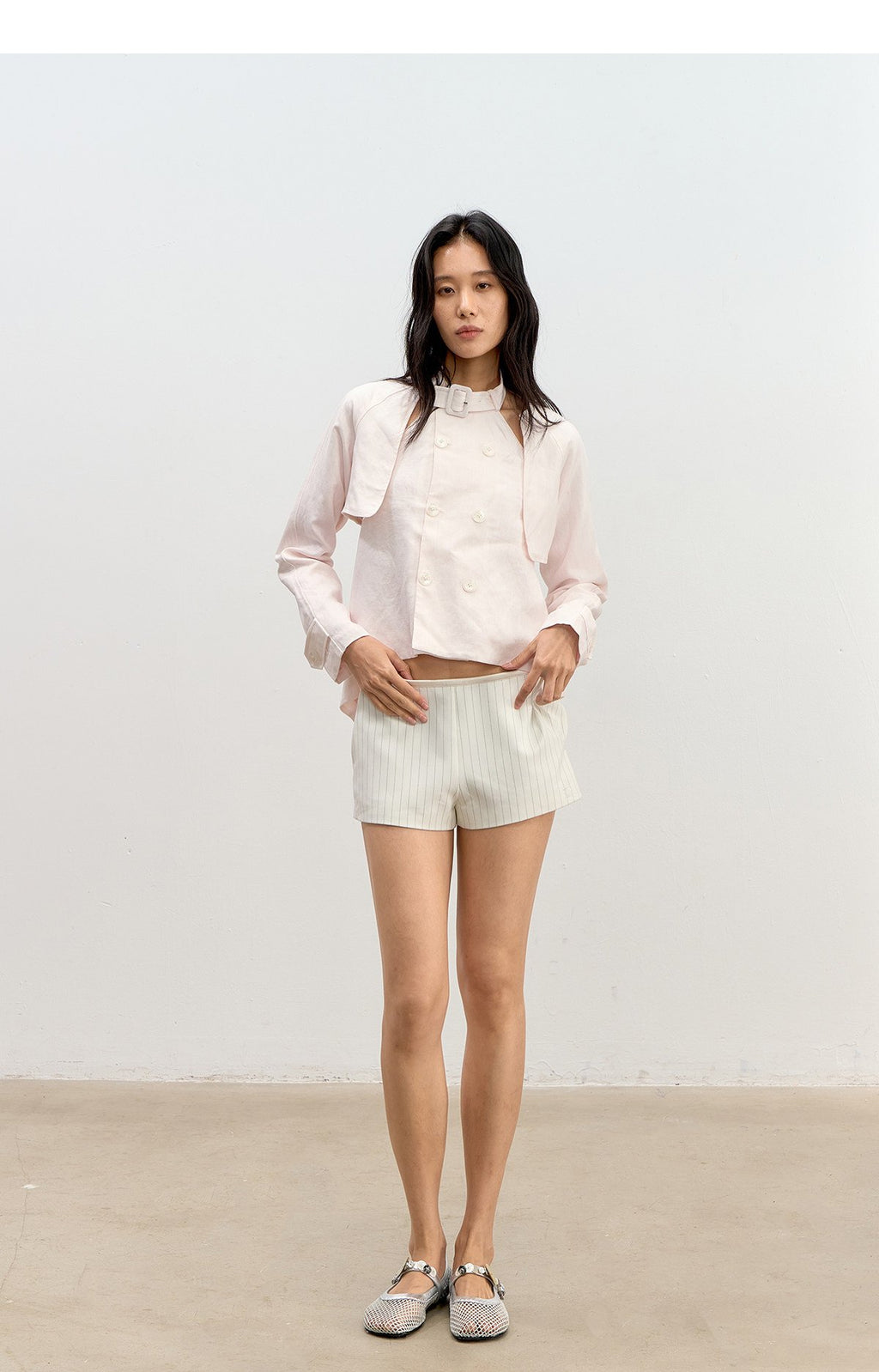 Refined Stripe Satin Shorts