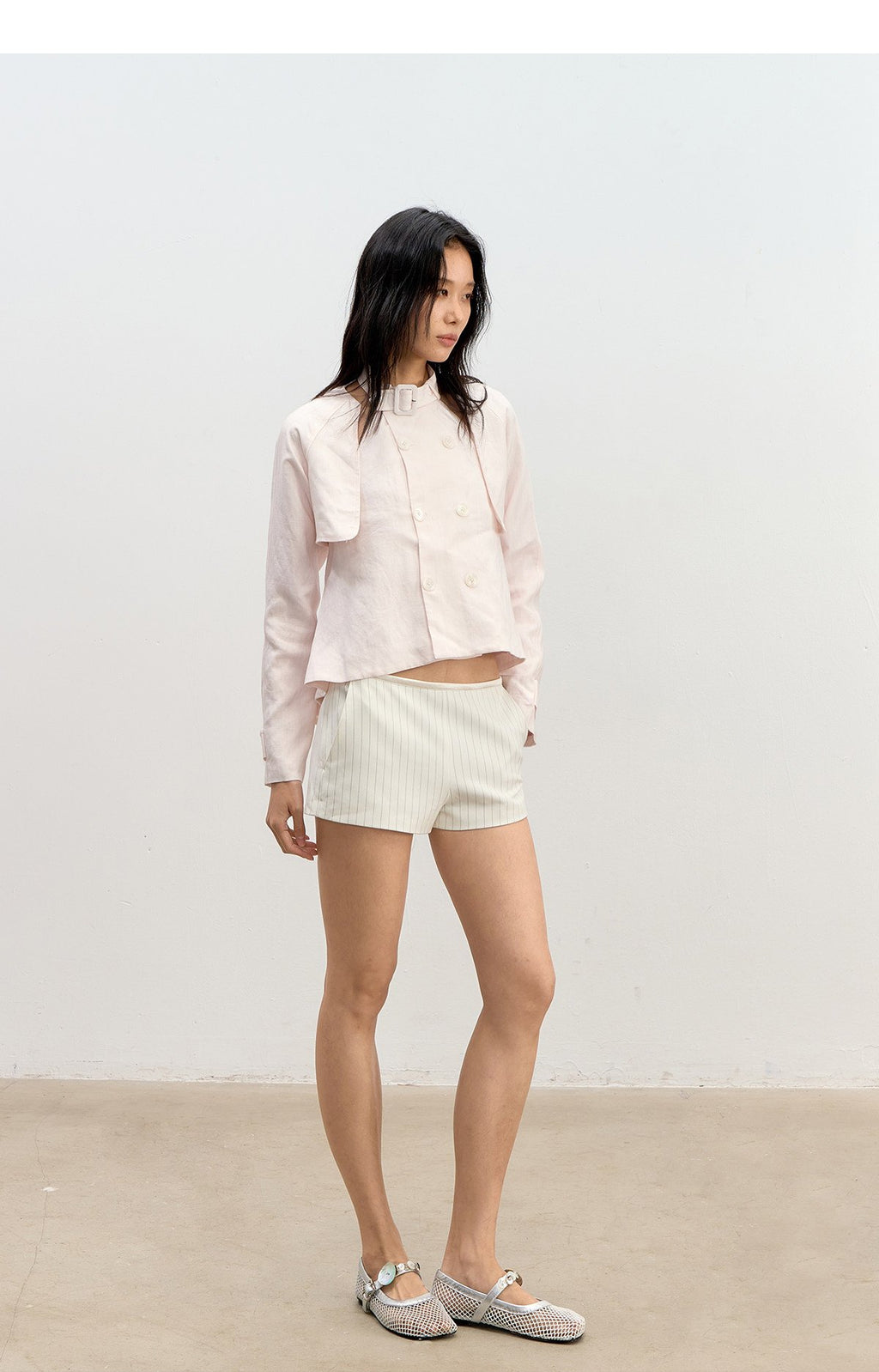 Refined Stripe Satin Shorts