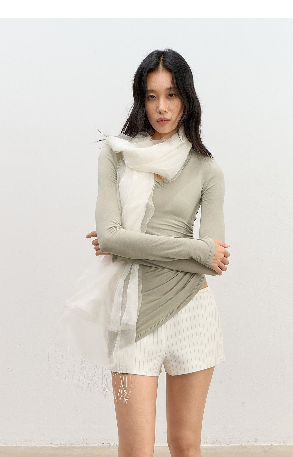 Refined Stripe Satin Shorts
