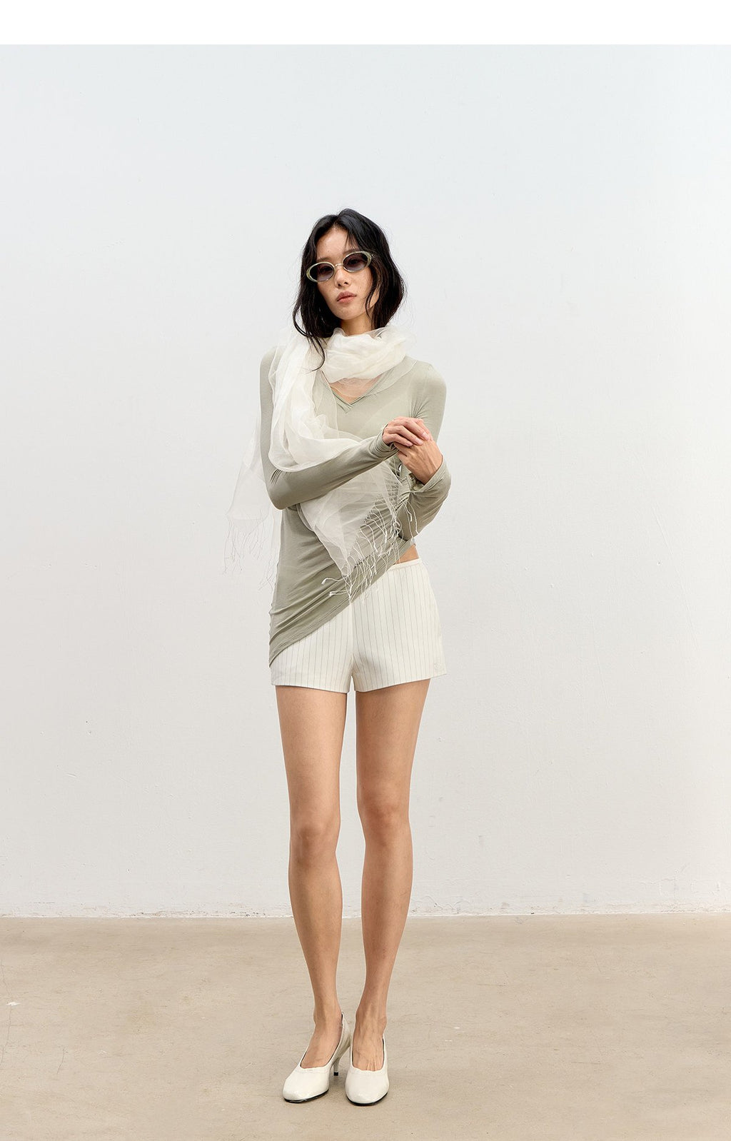 Refined Stripe Satin Shorts