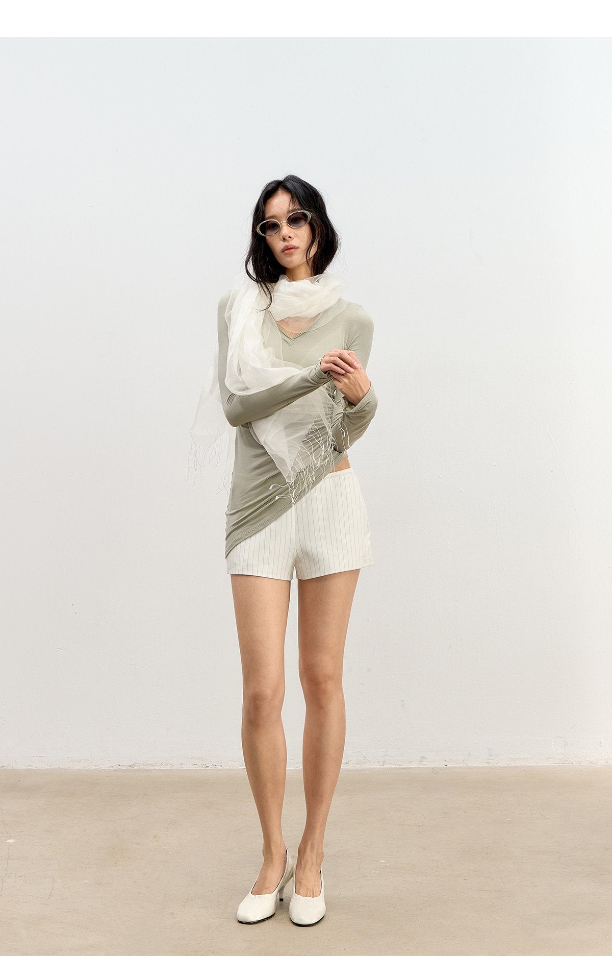 Refined Stripe Satin Shorts