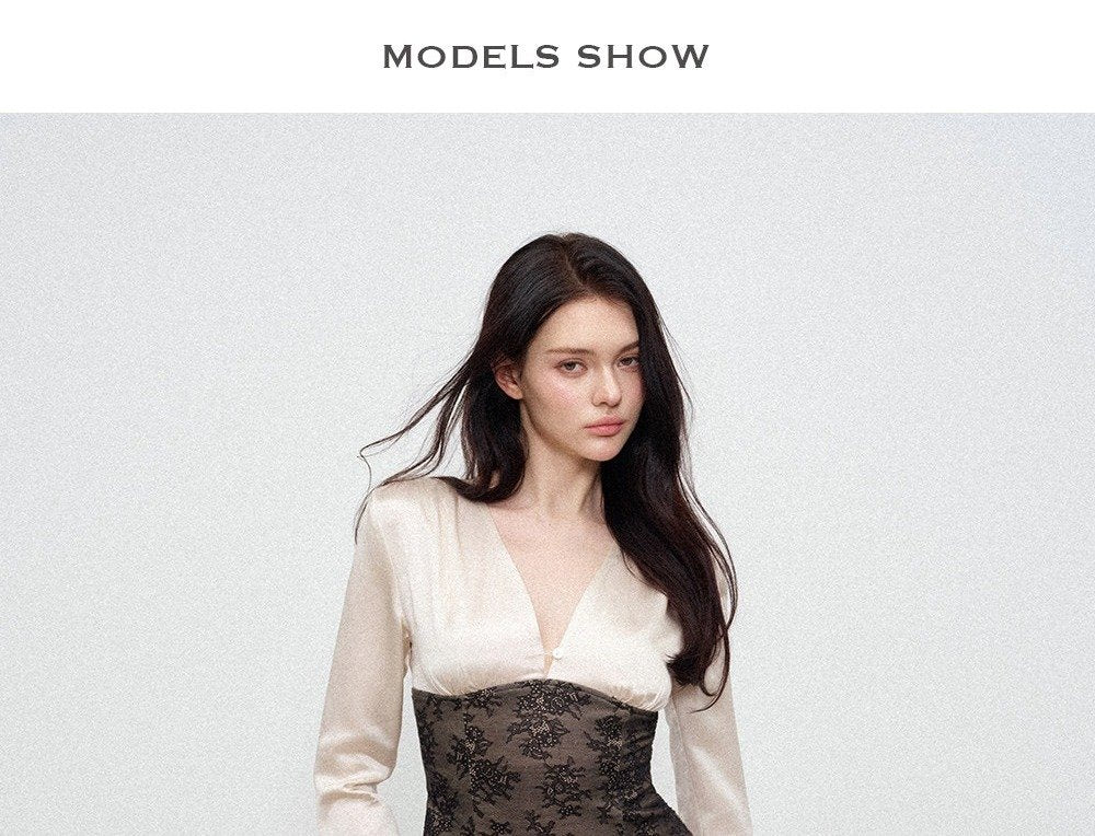 Acetate Lace V-Neck Blouse