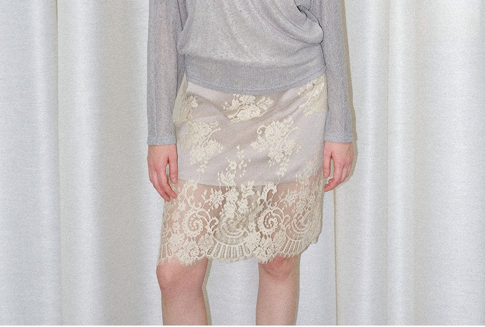 Sheer Layered Lace Knit Top