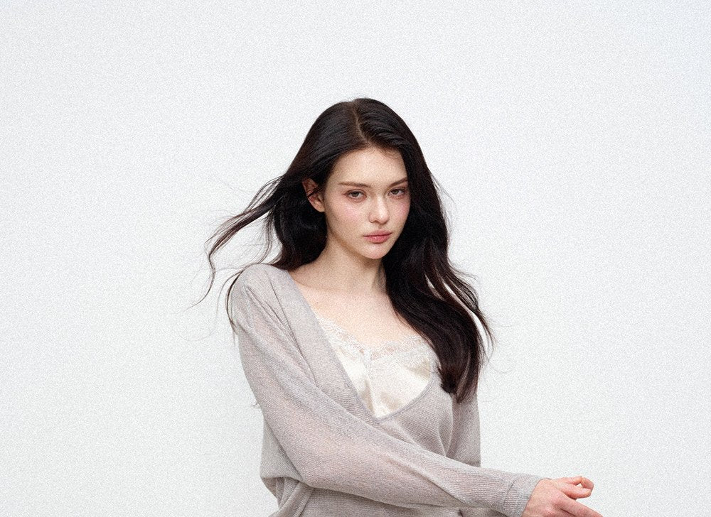 Sheer Layered Lace Knit Top