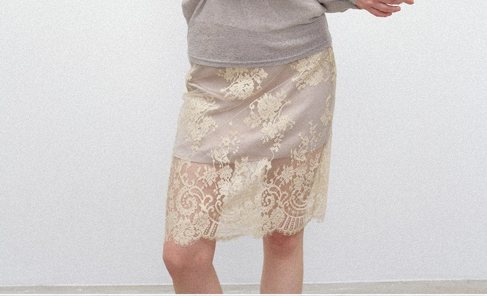 Sheer Layered Lace Knit Top