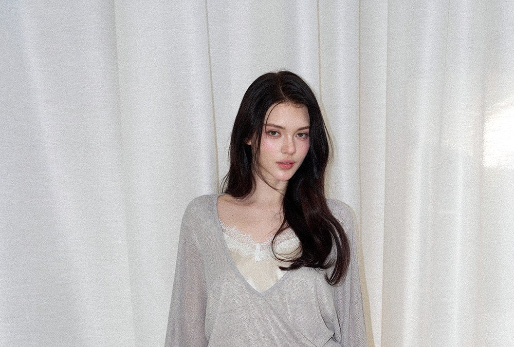 Sheer Layered Lace Knit Top