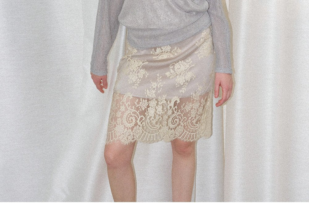Sheer Layered Lace Knit Top