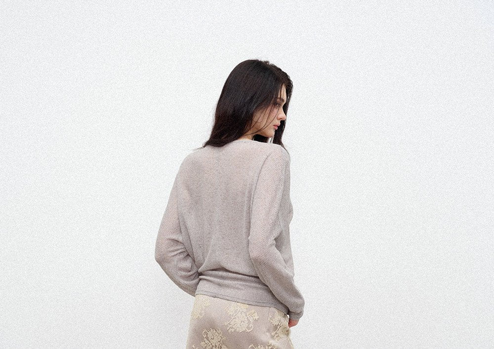 Champagne Lace Midi Skirt