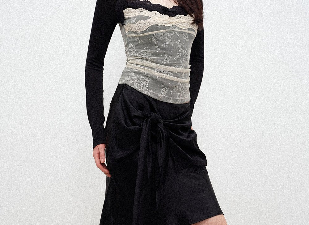 Acetate Wrap Mini Skirt