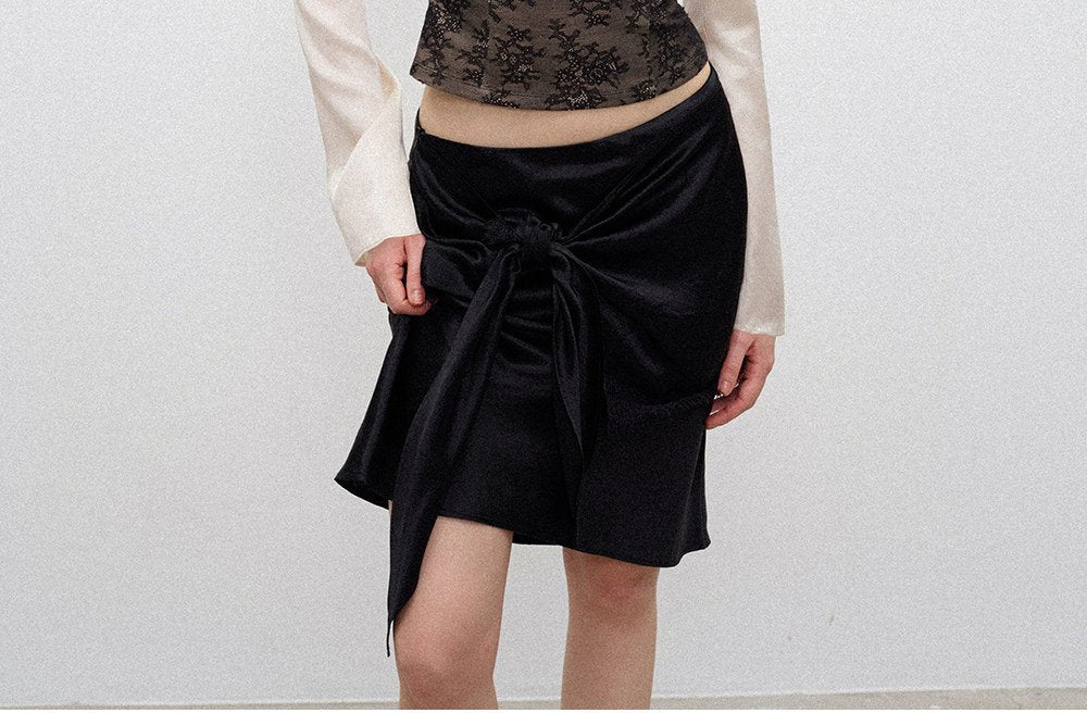Acetate Wrap Mini Skirt