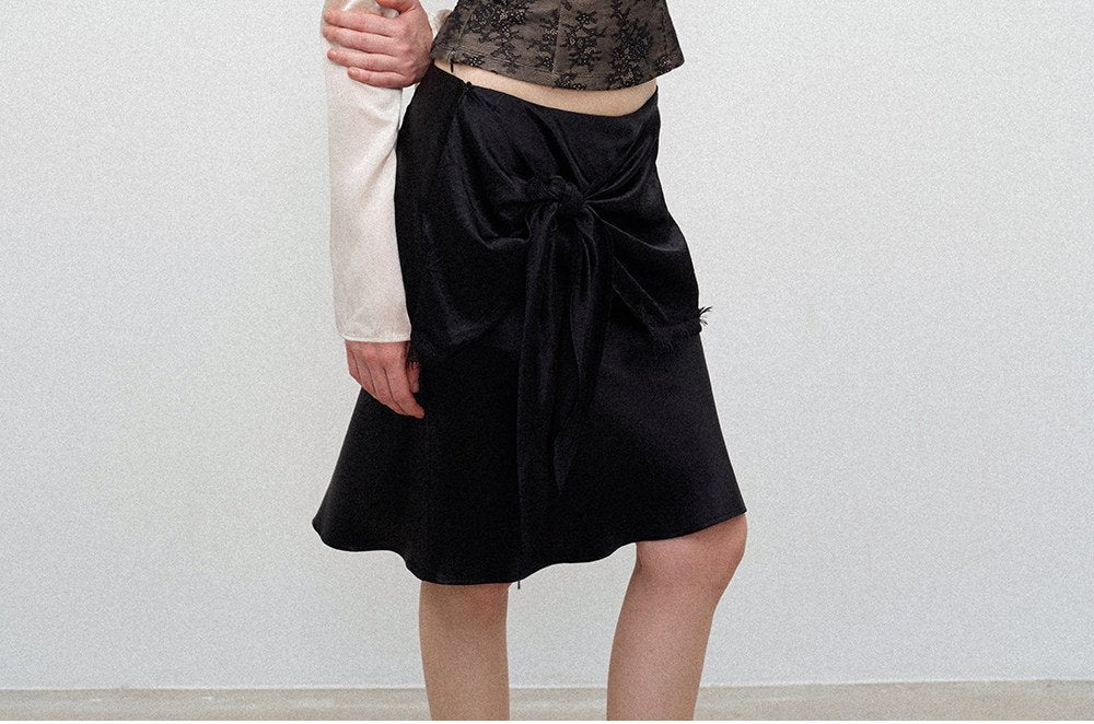 Acetate Wrap Mini Skirt