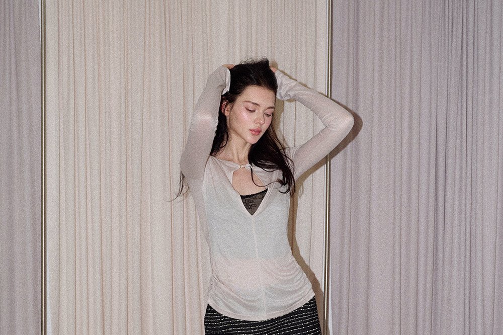Lace Cutout Tailored Top
