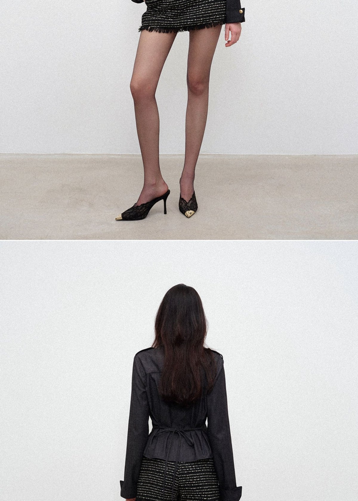 Black Heritage Tweed Skirt Pants