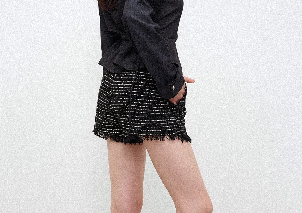 Black Heritage Tweed Skirt Pants