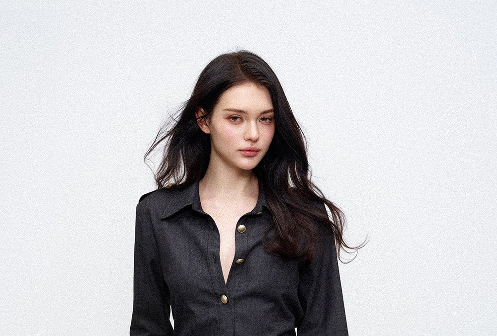 Metal Button Tailored Shirt