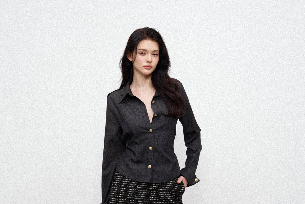 Metal Button Tailored Shirt