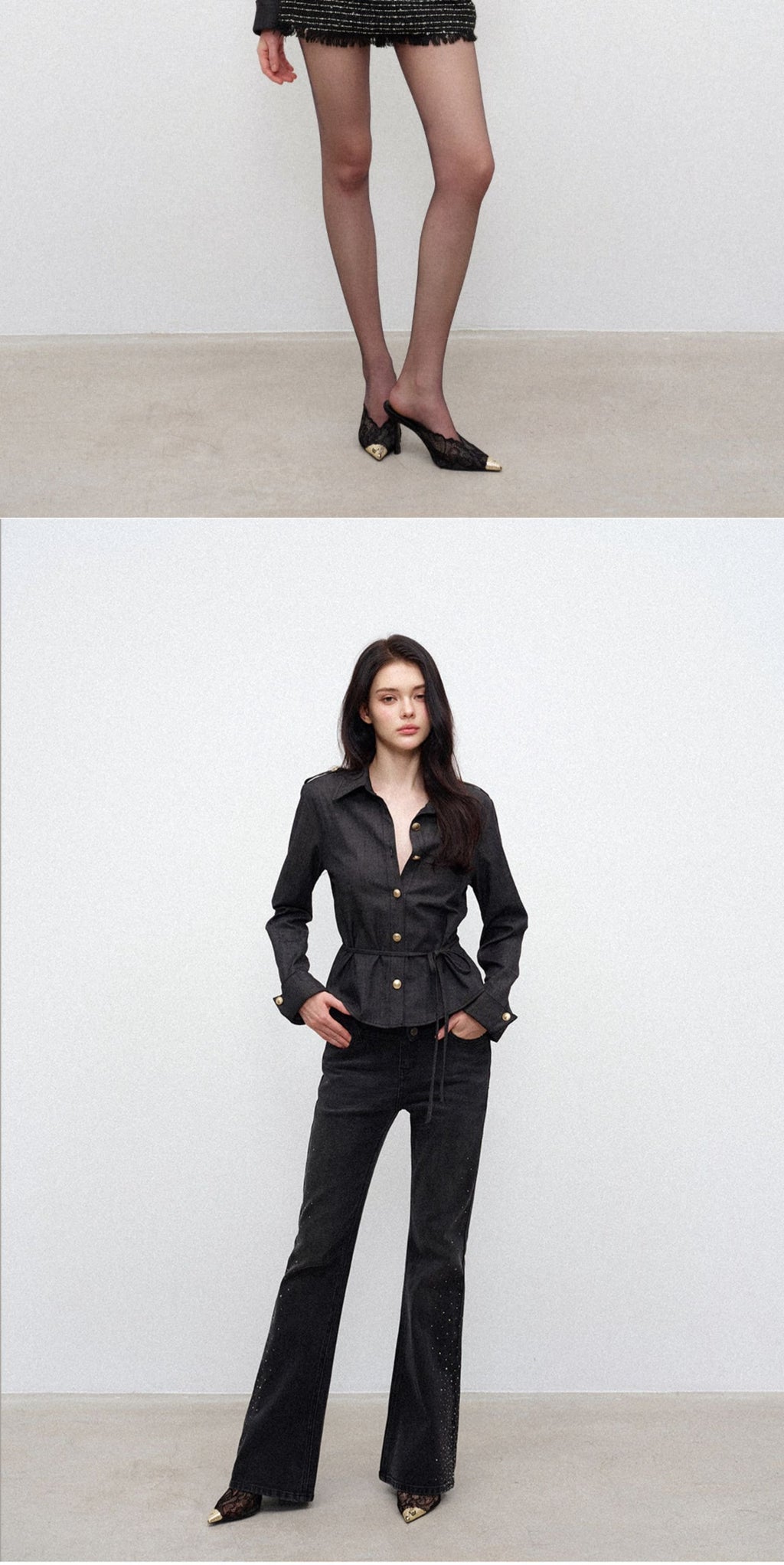 Metal Button Tailored Shirt