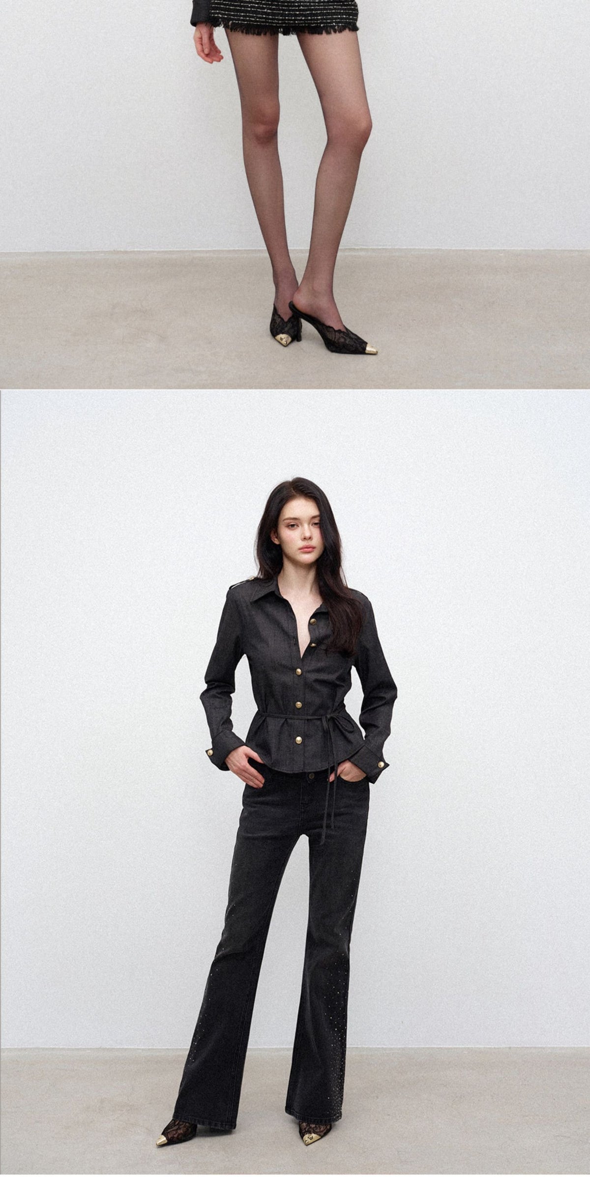 Metal Button Tailored Shirt