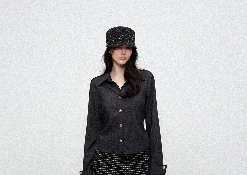 Metal Button Tailored Shirt