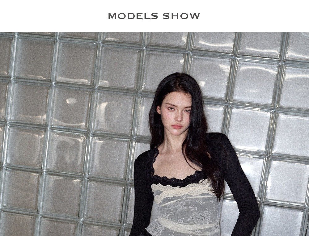 Shell Lace Contrast Sculpted Top