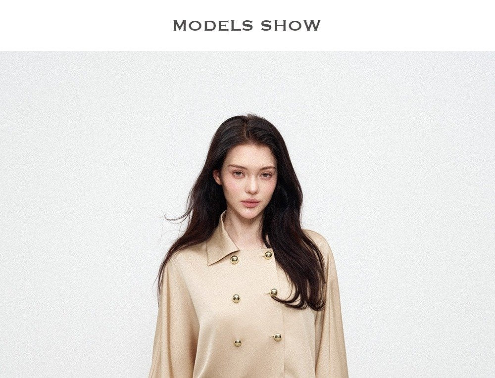 Champagne Satin Batwing Top