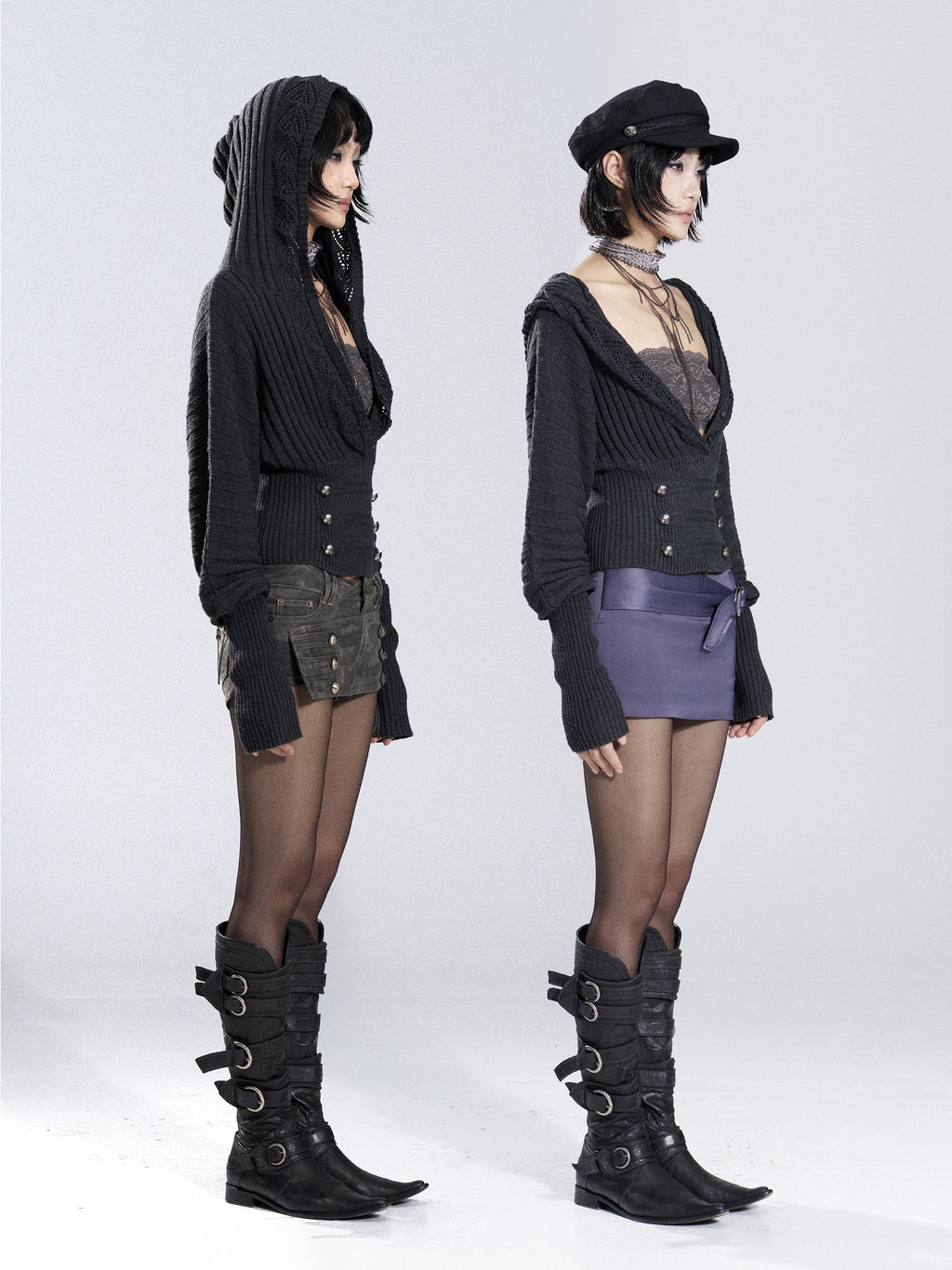 Lace Corset Ribbed Knit Top (2color)
