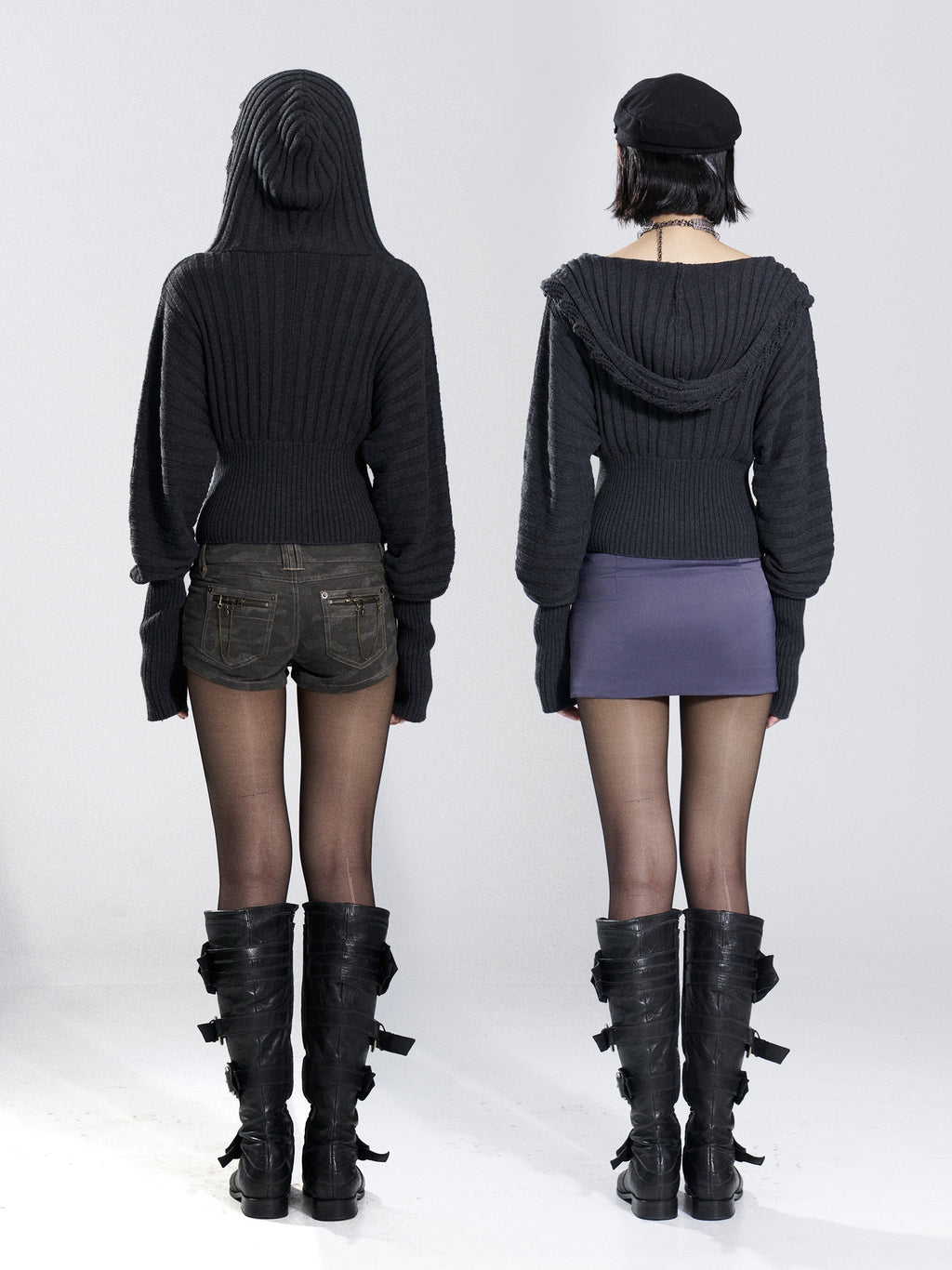 Lace Corset Ribbed Knit Top (2color)