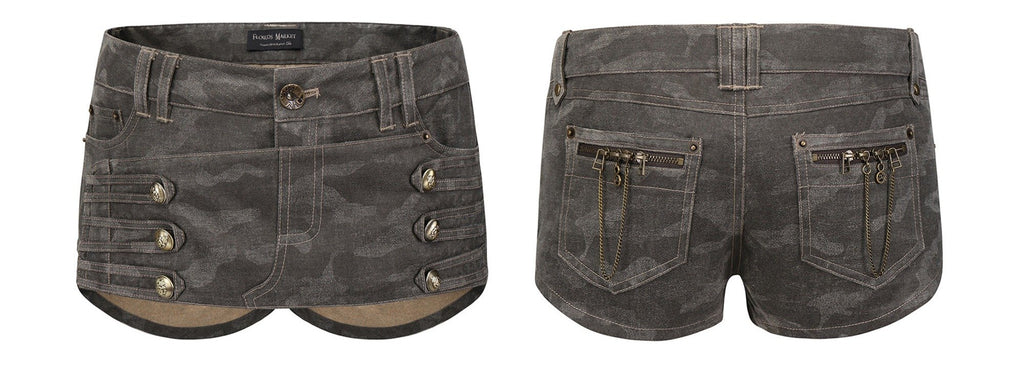 Vintage Camo Chain Micro Shorts