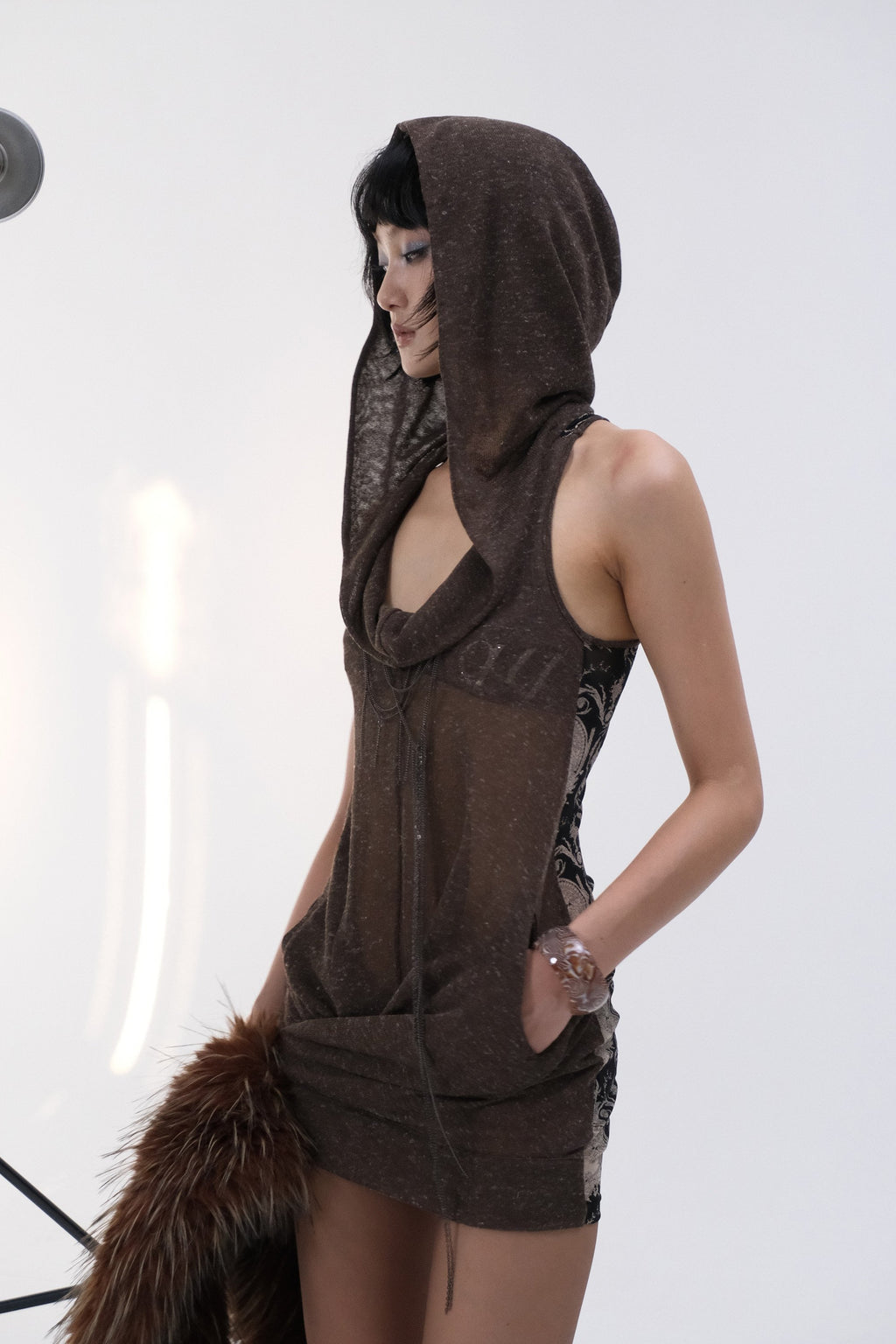 Deconstructed Hooded Tank Top