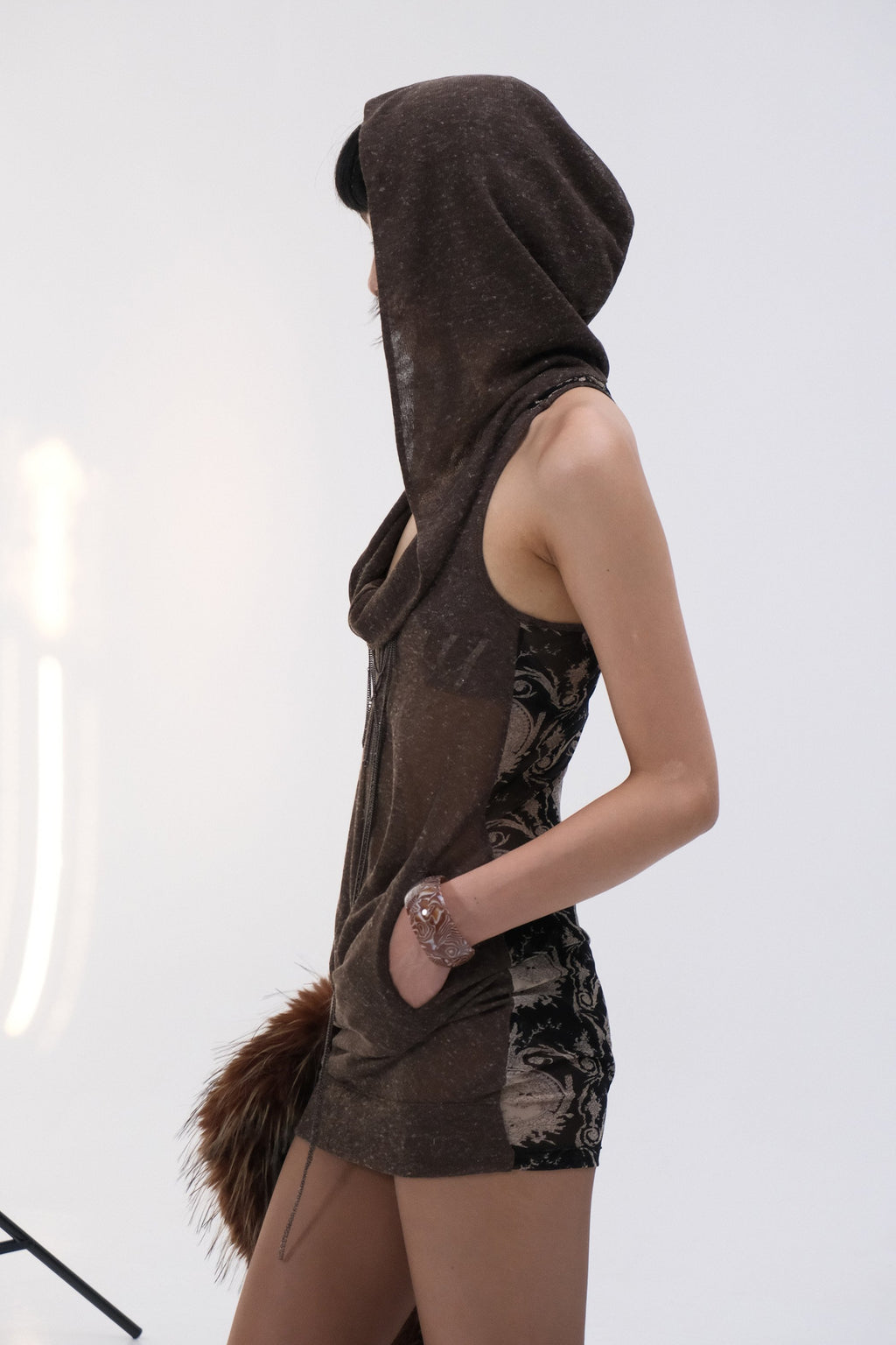 Deconstructed Hooded Tank Top