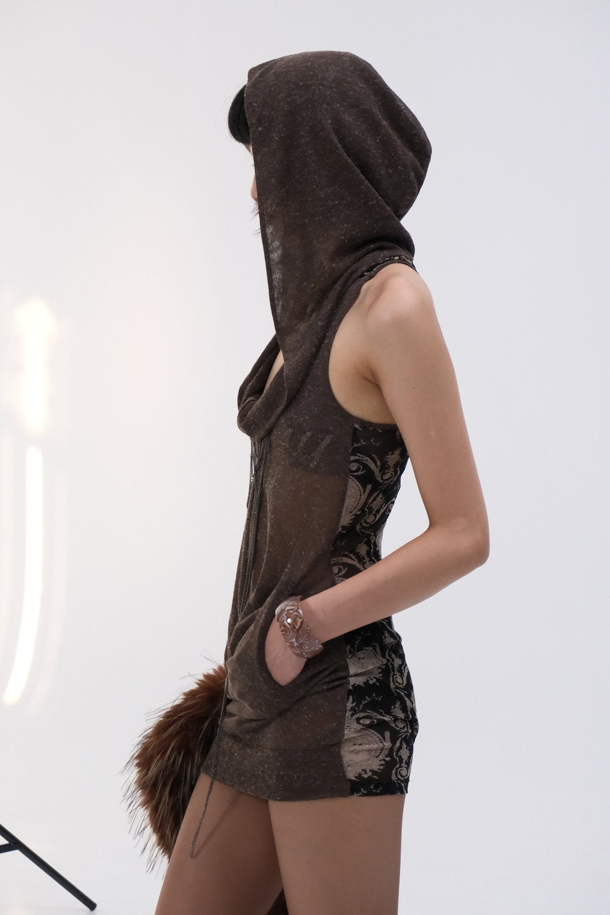 Deconstructed Hooded Tank Top