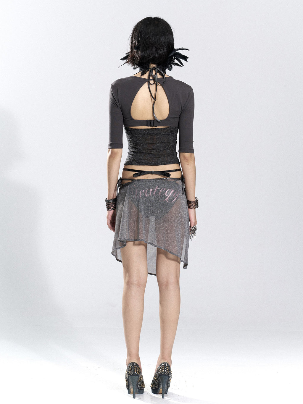 Patchwork Buckle Sleek Top