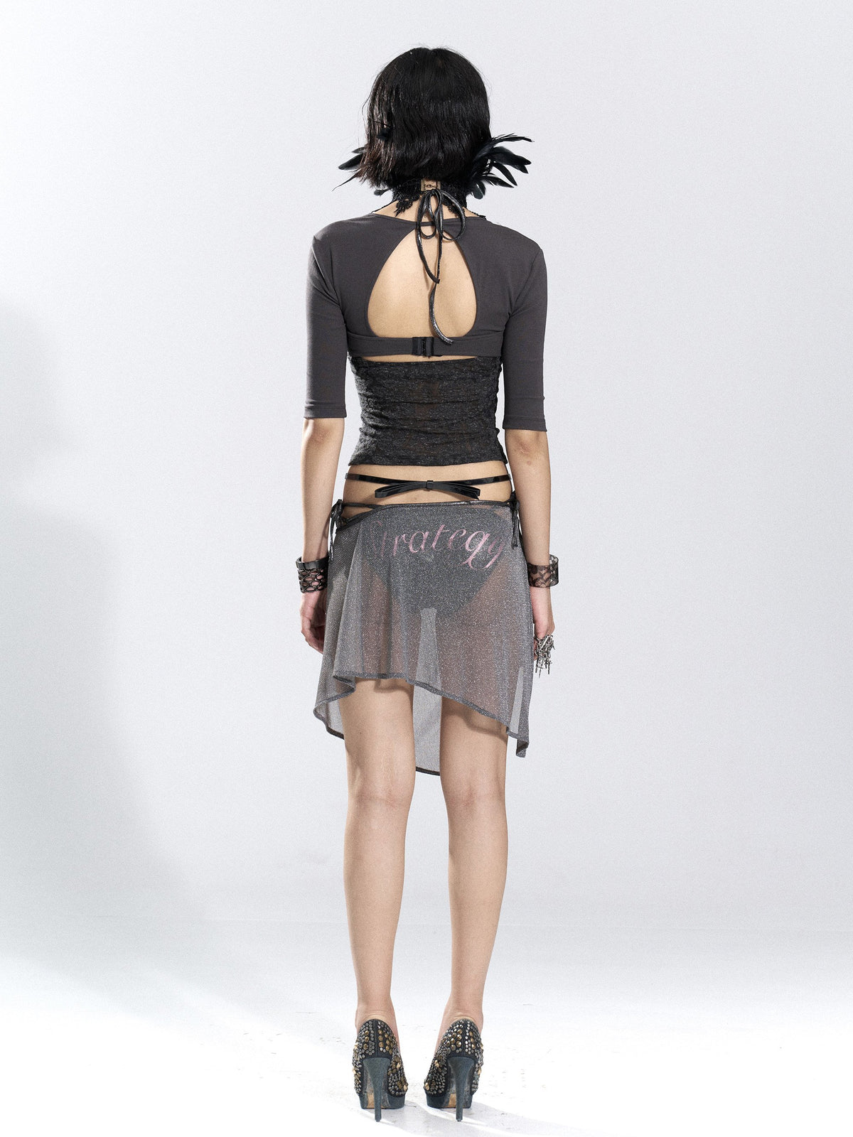 Patchwork Buckle Sleek Top